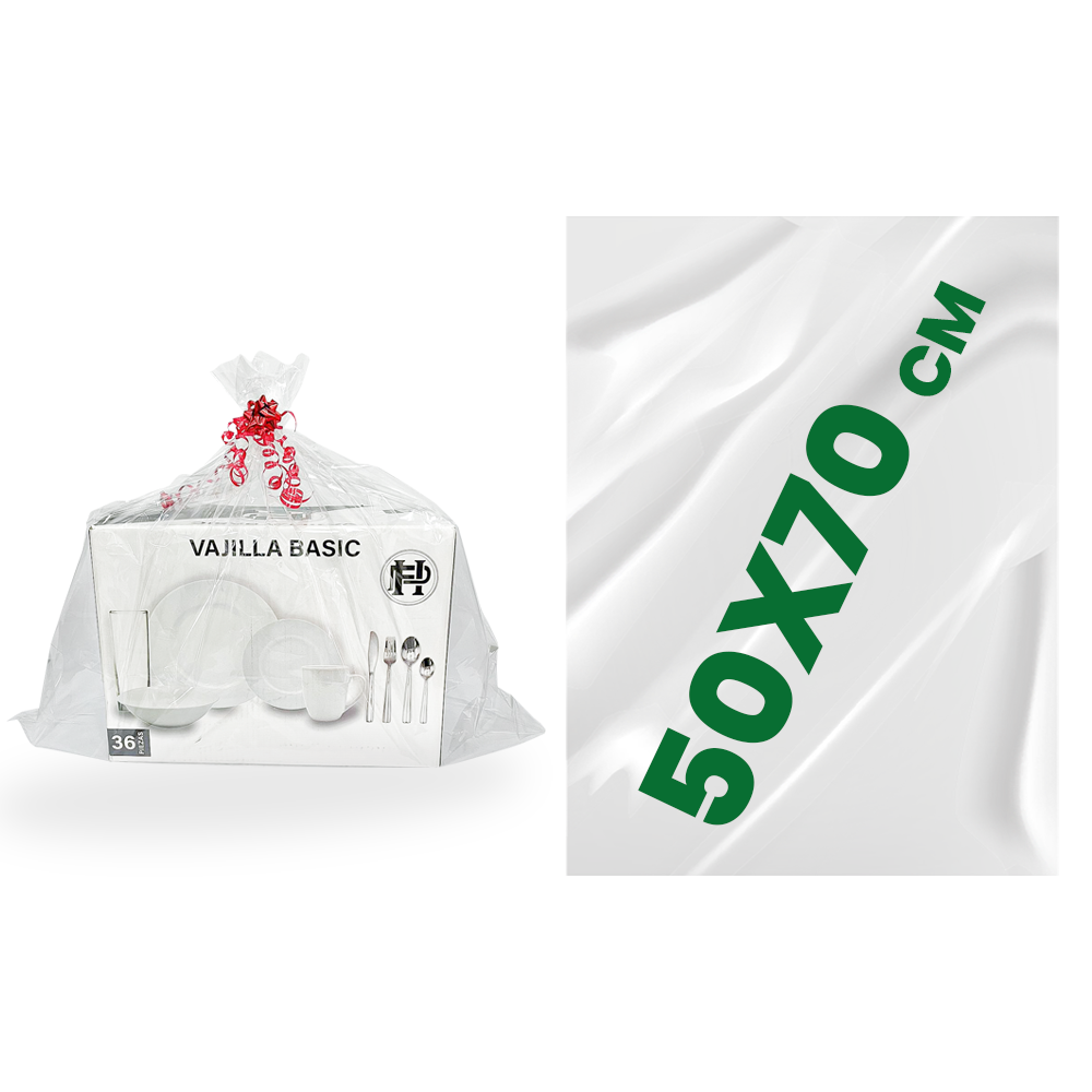 Bolsa de celofán en medida 50X70 cm (Caja de 10 kilos)