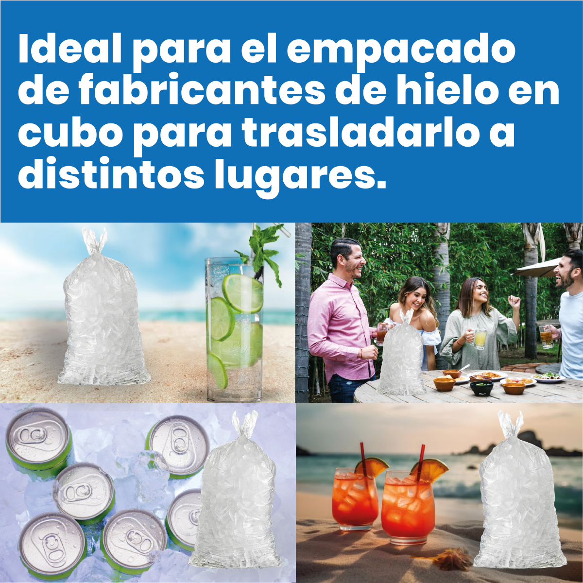 Bolsa Para Hielo 30x60 cm. Calibre 300