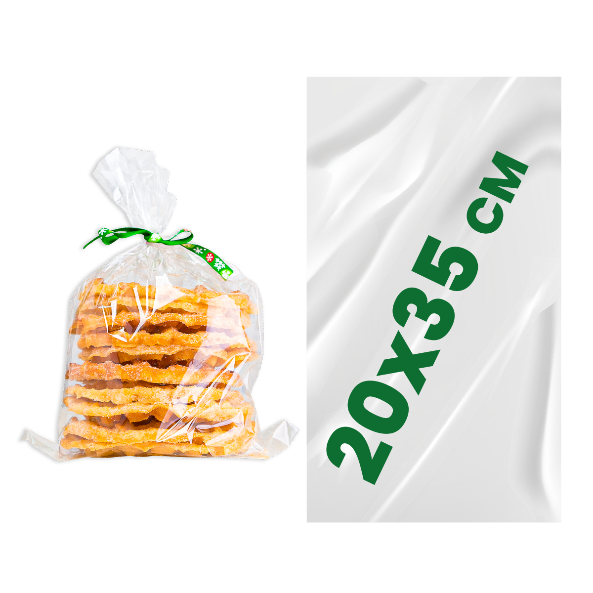 Bolsa de celofán en medida 20X35 cm (Caja de 10 kilos)