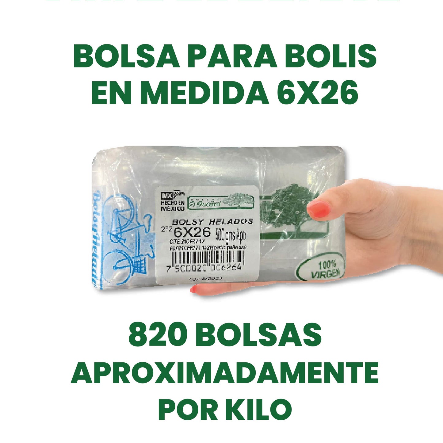 Bolsa para Bolis medida 6x26 cm (Envío incluido)