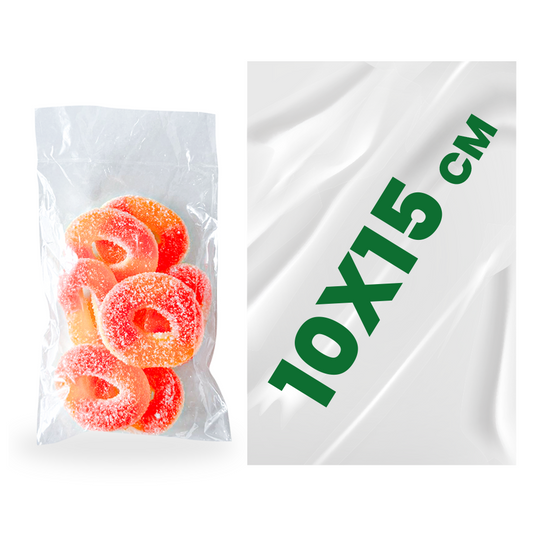 Bolsa celofán para dulces en medida 10x15 cm (Caja de 10 kilos)