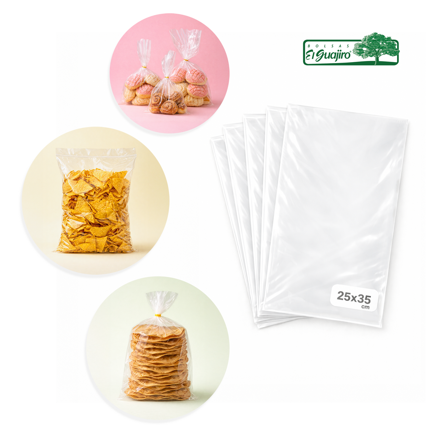 Bolsa de Celofán 25×35 cm – Caja 10 kg (1,700 piezas)