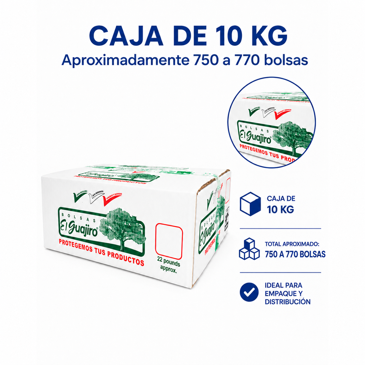 Caja 10 Kg Bolsas Para Hielo 25x55 Cm Grado Alimenticio (Envio gratis)