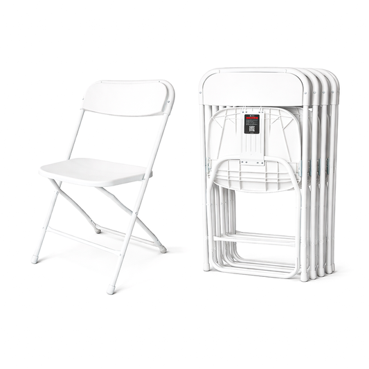 17 Paquetes de 6 Sillas Plegables Blancas Plástico (Envio gratis)
