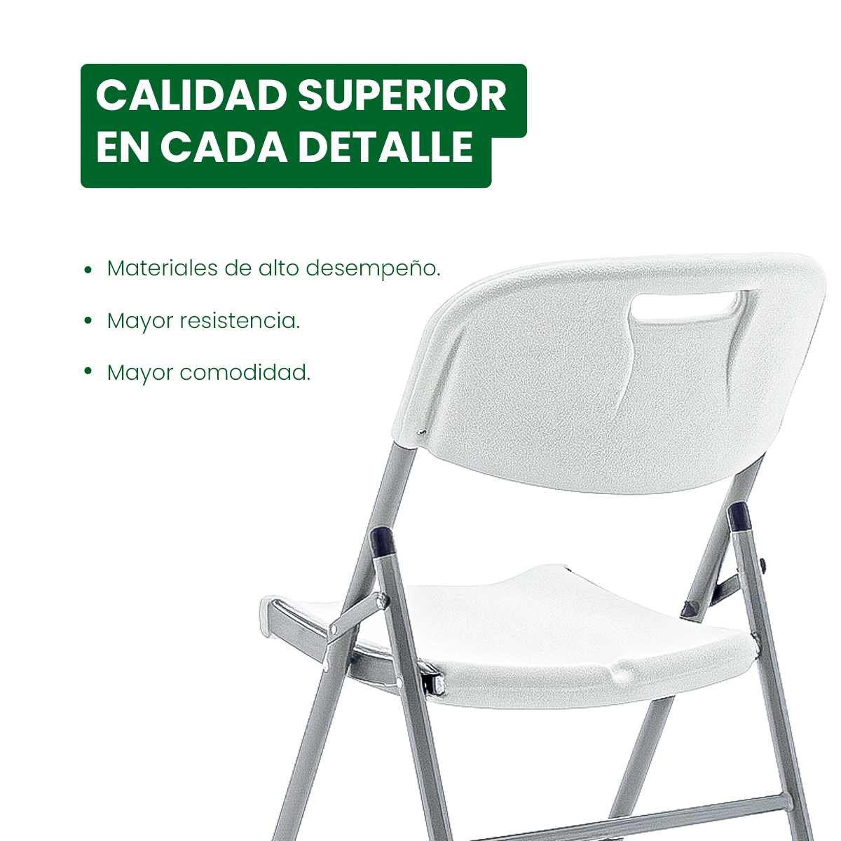 Paquete 4 Sillas Plegables Blancas Plástico Resistentes (Envio gratis)
