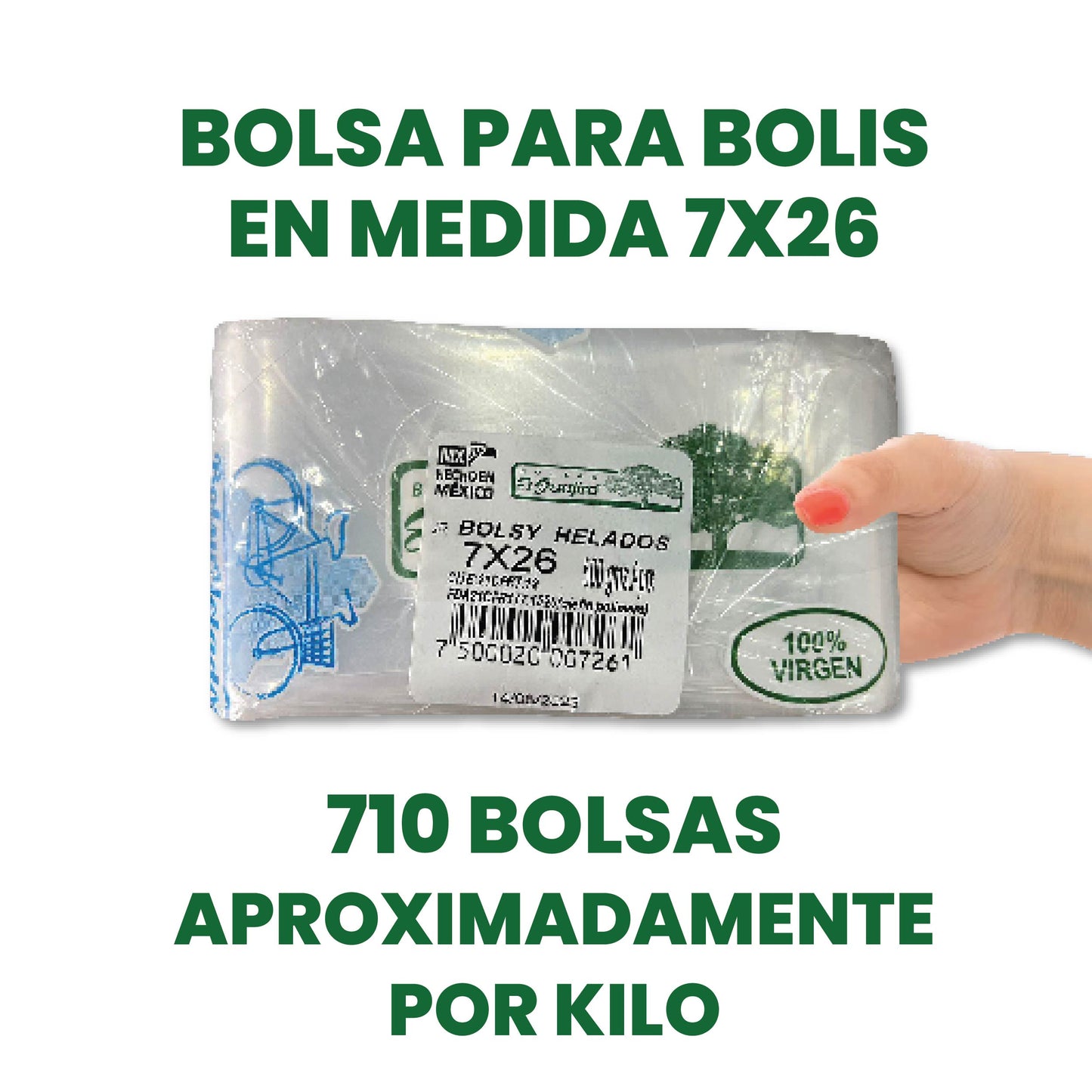 Bolsas para bolis medida 7x26 cm (Envío incluido)