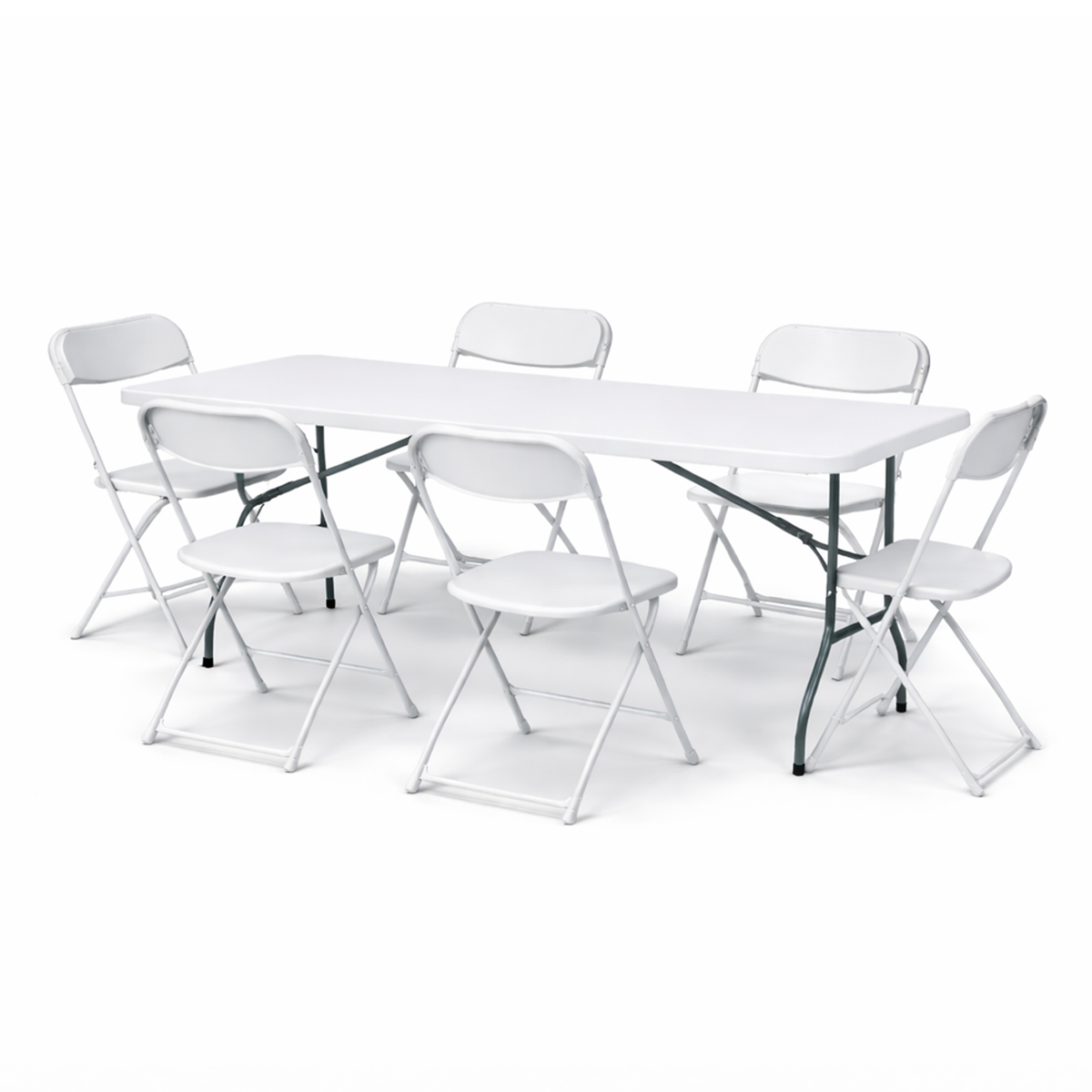 17 Paquetes de 6 Sillas Plegables Blancas Plástico (Envio gratis)