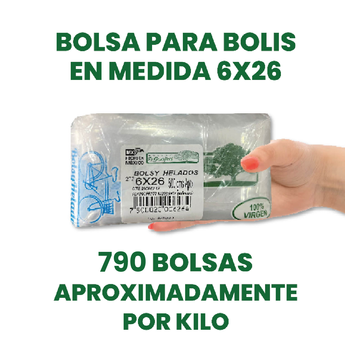 Bolsa para Bolis medida 6x26 cm (Envío incluido)