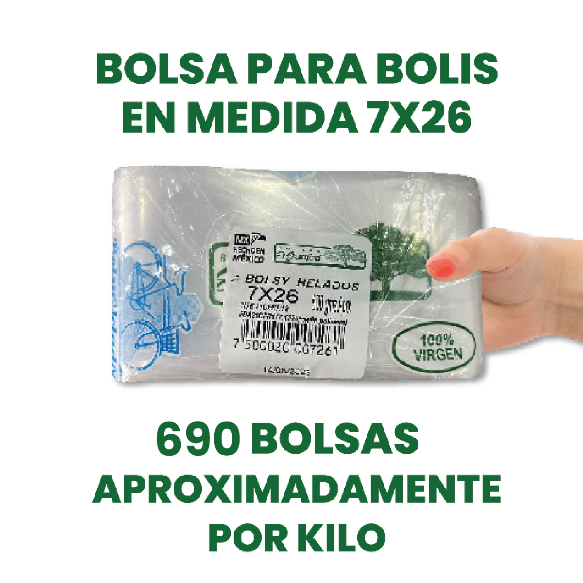 Bolsas para bolis medida 7x26 cm (Envío incluido)