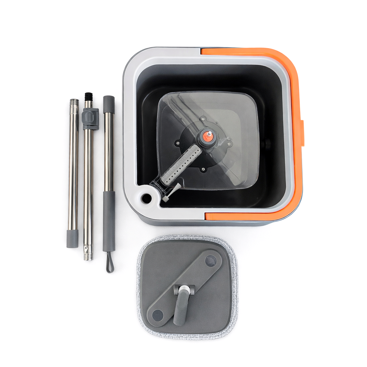 Trapeador Tipo Mop Microfibra Cubeta Con Drenaje Y Cepillo (Envio gratis)